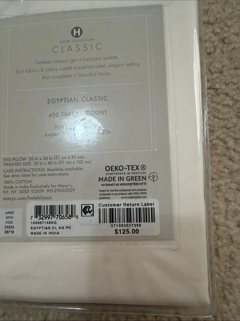 Hotel Collection Egyptian Cotton King Pillowcases - 2 Pack
